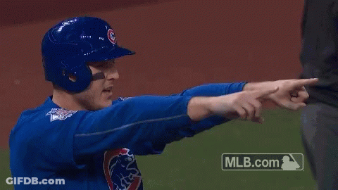 Baseball Player Clapping In Cubs Uniform GIF