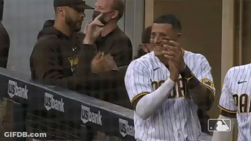 Baseball Player Clapping With Face Mask GIF