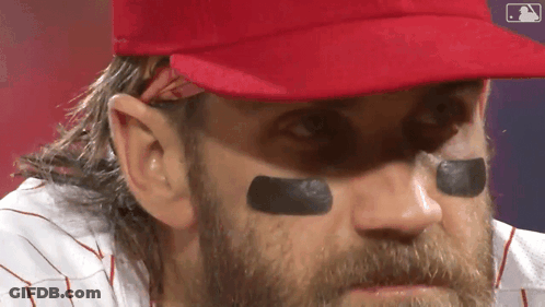 Baseball Player Close Up With MLB Logo GIF