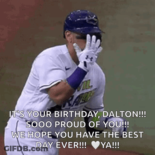 Baseball Player Covering Face It's Your Birthday Dalton GIF