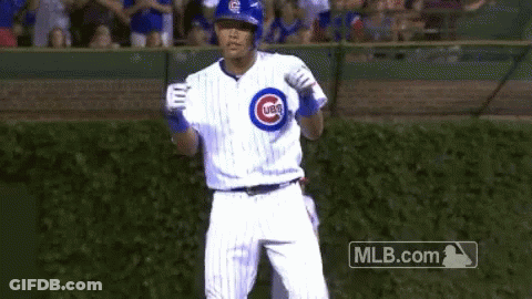 Baseball Player Dancing In Cubs Uniform GIF