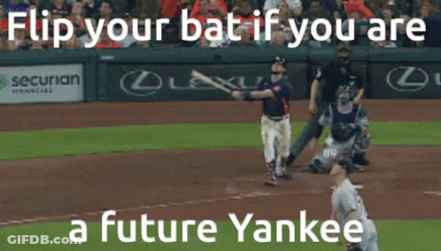 Baseball Player: Flip Your Bat Future Yankee GIF