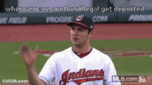 Baseball Player For Indians Waving Hand On Field GIF