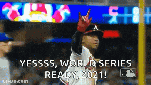 Baseball Player Giving Peace Sign Yesss World Series GIF