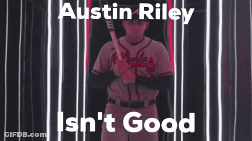 Baseball Player Holding Bat Austin Riley Isn't Good GIF