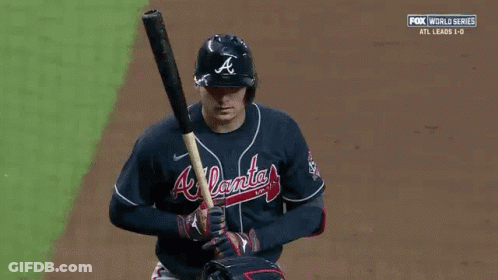 Baseball Player Holding Bat GIF
