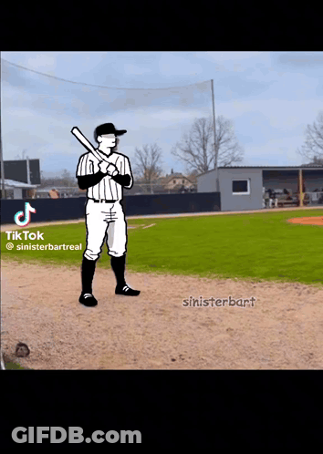 Baseball Player Holding Bat Sinisterbart GIF