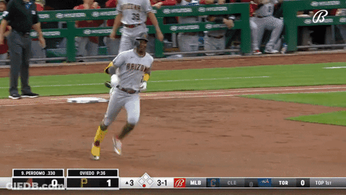 Baseball Player In Arizona Uniform Running Home Plate GIF
