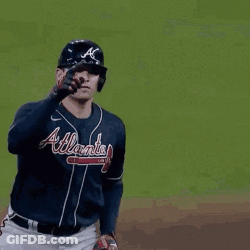 Baseball Player In Atlanta Jersey Giving Thumbs Up GIF