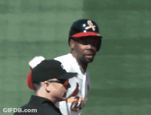Baseball Player In Black Crossbones Hat GIF