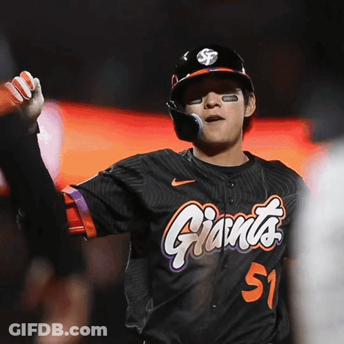 Baseball Player In Black Giants Jersey GIF