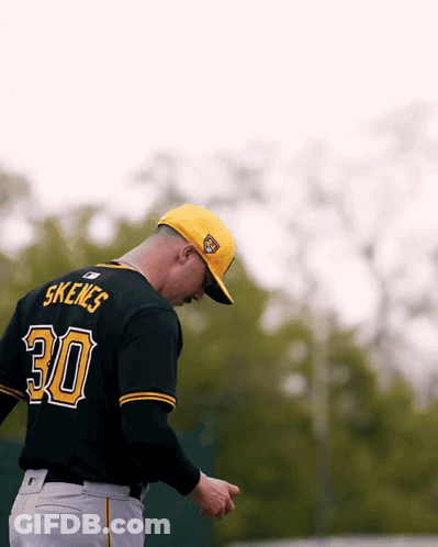 Baseball Player In Black Jersey Number 30 GIF