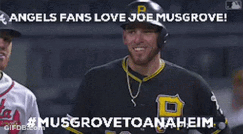 Baseball Player In Black Jersey With Yellow P GIF