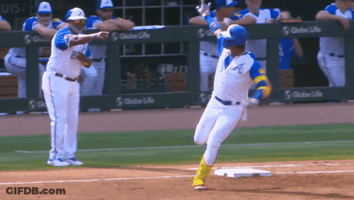 Baseball Player In Blue And White Uniform GIF