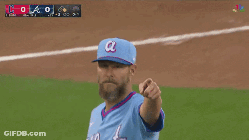 Baseball Player In Blue Atlanta Jersey GIF