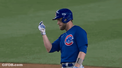 Baseball Player In Blue Cubs Uniform GIF