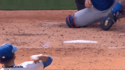 Baseball Player In Blue Hat And White Jersey GIF