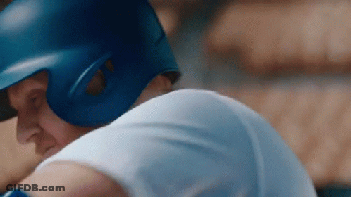 Baseball Player In Blue Helmet And White Shirt GIF