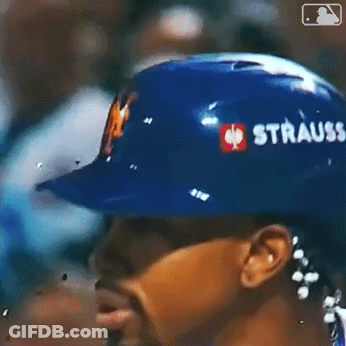 Baseball Player In Blue Helmet Saying Strauss GIF