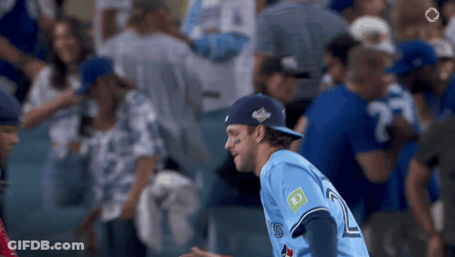 Baseball Player In Blue Jersey Number 2 GIF