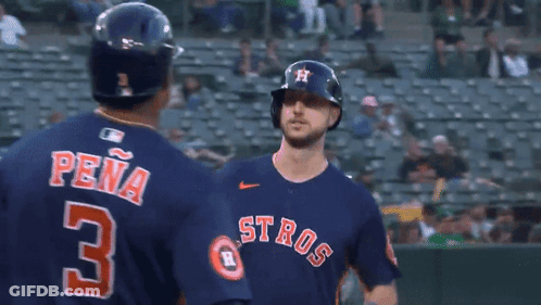 Baseball Player In Blue Jersey Number 3 GIF