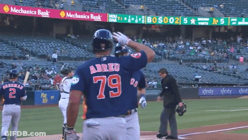 Baseball Player In Blue Jersey Number 79 GIF