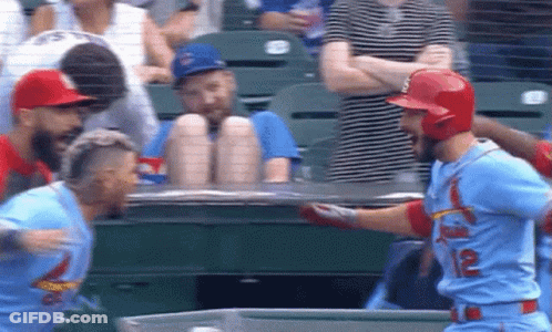 Baseball Player In Blue Jersey Running GIF