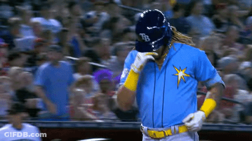 Baseball Player In Blue Jersey With Star GIF