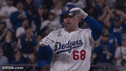 Baseball Player In Blue Nike Shirt With Crowd GIF