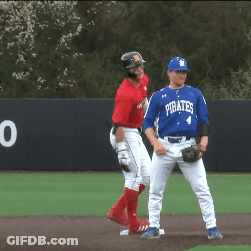Baseball Player In Blue Pirates Jersey GIF