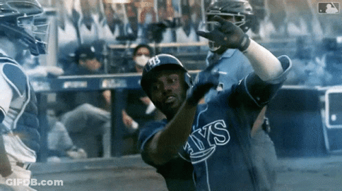 Baseball Player In Blue Rays Jersey GIF