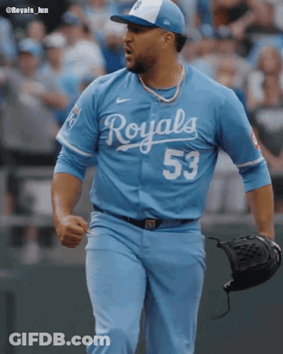 Baseball Player In Blue Royals Uniform GIF