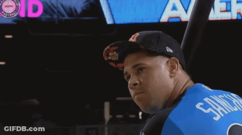 Baseball Player In Blue Sanchez Jersey GIF