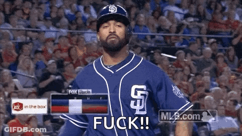 Baseball Player In Blue Uniform Says Fuck GIF
