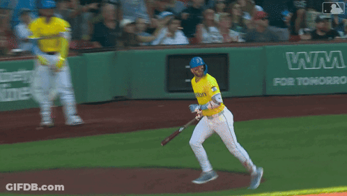 Baseball Player In Boston Jersey Running GIF