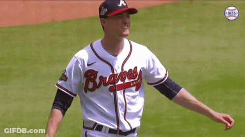 Baseball Player In Braves Jersey On Field GIF