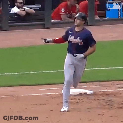 Baseball Player In Braves Jersey Running GIF