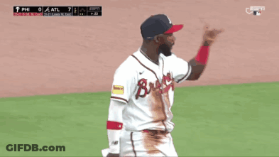 Baseball Player In Braves Jersey With Blood GIF