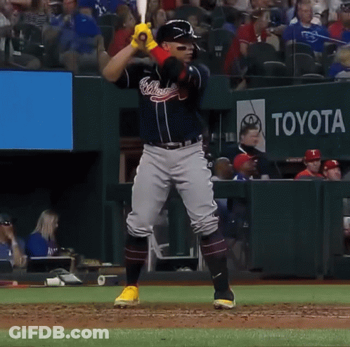 Baseball Player In Braves Shirt GIF