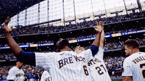 Baseball Player In Brewers Jersey GIF