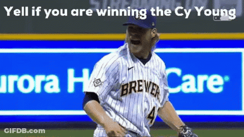 Baseball Player In Brewers Jersey On Field GIF