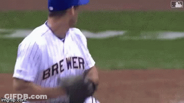 Baseball Player In Brewers Jersey Ready To Throw GIF