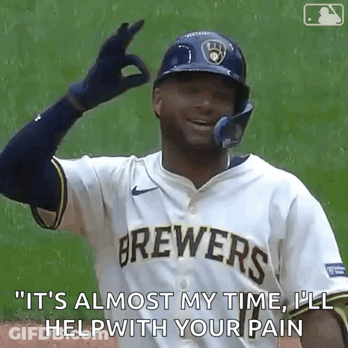 Baseball Player In Brewers Jersey Thumbs Up GIF