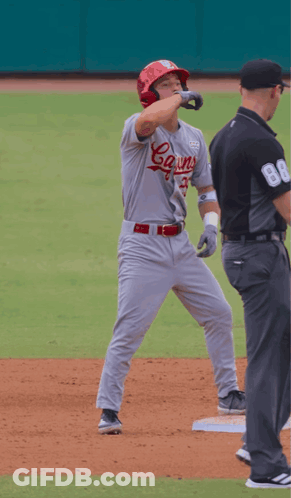 Baseball Player In Cajuns Jersey GIF