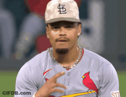 Baseball Player In Cardinals Jersey And Hat With Letter S GIF