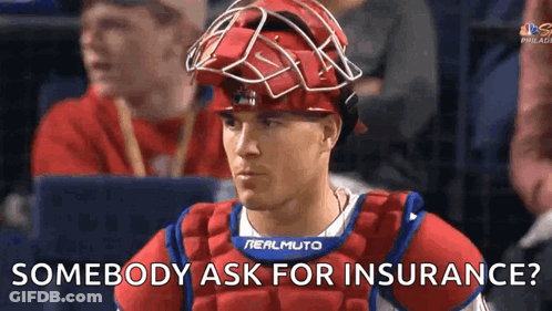 Baseball Player In Catcher's Gear Sitting In Stands GIF