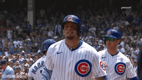 Baseball Player In Chicago Cubs Uniform GIF