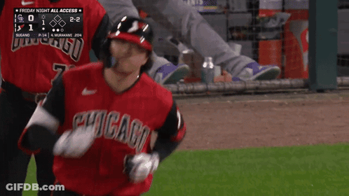 Baseball Player In Chicago Jersey Running GIF