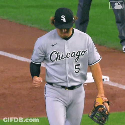 Baseball Player In Chicago Uniform Number 5 GIF