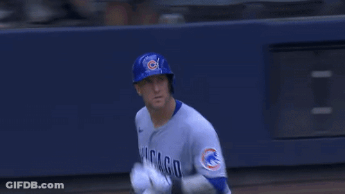 Baseball Player In Chicago Uniform Running GIF